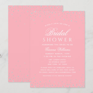 Invitación Diamantes rosados Ducha Bridal de lujo moderna