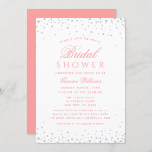 Invitación Diamantes rosados Ducha Bridal de lujo moderna