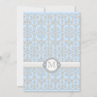 Invitación Diamantes y aspecto de encaje, duchas de parejas