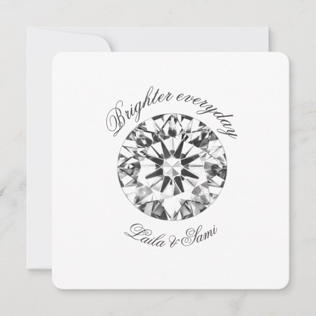 Invitación Diamond Classic Round Brighter together 2026 -  (Anverso)