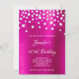Invitación Diamond Confetti brillante Relieve metalizado sati