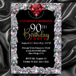 Invitación Diamond Glam 90th Birthday<br><div class="desc">Sparkly Diamond Glam 90th Birthday Invitation For Women. Es Fácil Cambiar El Texto De Ejemplo Por Su Cuenta Pulsando En Personalizar. Haga Clic En Personalizar/Editar Con La Herramienta Diseño Para Cambiar El Tipo De Fuente, El Color De Fuente, El Tamaño De Fuente O Para Agregar/Eliminar/Cambiar El Texto O Los Elementos...</div>