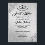 Invitación Diamond Lace Sparkle Silver Sweet 16<br><div class="desc">Dulce invitaciones más elegantes en la Pequeña Tienda Bayleigh</div>