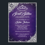 Invitación Diamond Lace Sparkle Tiara Morple Sweet Dieciséis<br><div class="desc">Dulce invitaciones más elegantes en la Pequeña Tienda Bayleigh</div>