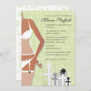 Invitación Diamond Lingerie Bridal Shower Chartreuse Green