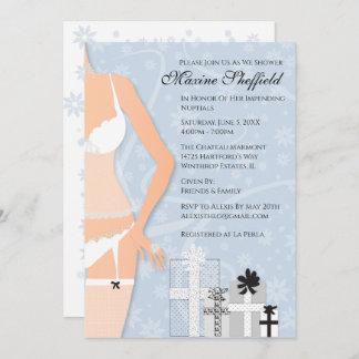Invitación Diamond Lingerie Bridal Shower Platinum Gray