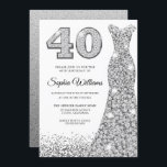 Invitación Diamond Sparkle Purpurina Vestido 40 Fiesta de cum<br><div class="desc">Diamond Sparkle Purpurina Vestido 40 cumpleaños fiesta de invitación Variaciones a la invitación y artículos coincidentes en nuestra tienda</div>