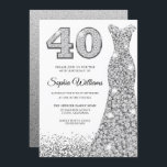 Invitación Diamond Sparkle Purpurina Vestido 40 Fiesta de cum<br><div class="desc">Diamond Sparkle Purpurina Vestido 40 cumpleaños fiesta de invitación Variaciones a la invitación y artículos coincidentes en nuestra tienda</div>