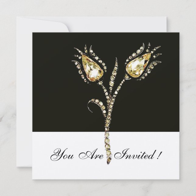 Invitación DIAMOND TULIPS ,Gold Metallic (Anverso)