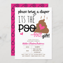 Invitación DIAPER BASH - Graciosa Emoji POOFECT Baby Shower