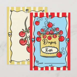 Invitación Diaper de tomate de cerezo italiano Raffle
