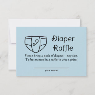 Invitación Diaper Raffle Baby Boy Blue Shower Enclosure Card