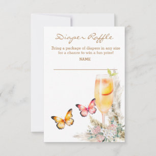 Invitación Diaper Raffle Bellini Butterfly Ducha bebé