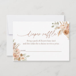 Invitación Diaper Raffle Ticket for Baby Shower Insert Card
