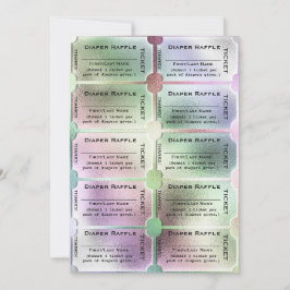 Invitación Diaper Raffle Tickets Cuestan Baby Shower Arcoiris