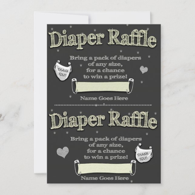 Invitación Diaper Raffle Tickets Cul Baby Shower (Anverso)