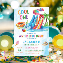 Invitación Diapositiva de agua Guay Fiesta de un cumpleaños