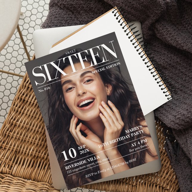 Invitación Diario editorial de revista Sweet 16 Photo (Subido por el creador)