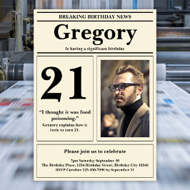 Invitación Diario personalizado 21st Birthday Funny Cita Retr