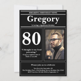 Invitación Diario personalizado 80.ª cita graciosa