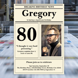 Invitación Diario personalizado 80.ª cita graciosa
