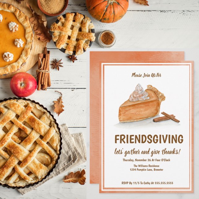 Invitación Días de Acción de Gracias por Calabaza de Agua (Elegant design, easy customization, and inviting allure set your Friendsgiving apart!




)