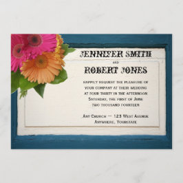 Invitación Días de boda rústico en madera pintada