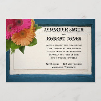 Invitación Días de boda rústico en madera pintada