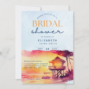 Invitación Días mágicos Ducha de novia tropical Sunset Beac