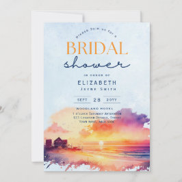 Invitación Días mágicos | Ducha de novia tropical Sunset Beac