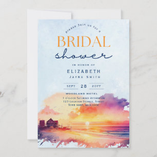 Invitación Días mágicos Ducha de novia tropical Sunset Beac