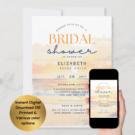 Invitación Días mágicos | Ducha de novia tropical Sunset Beac