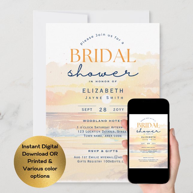 Invitación Días mágicos | Ducha de novia tropical Sunset Beac (Subido por el creador)