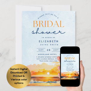 Invitación Días mágicos Ducha de novia tropical Sunset Beac