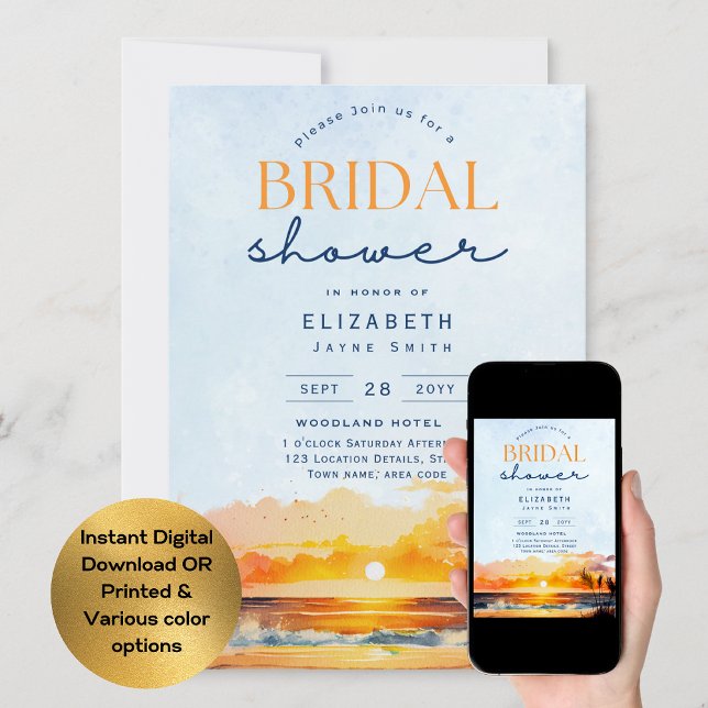 Invitación Días mágicos | Ducha de novia tropical Sunset Beac (Subido por el creador)
