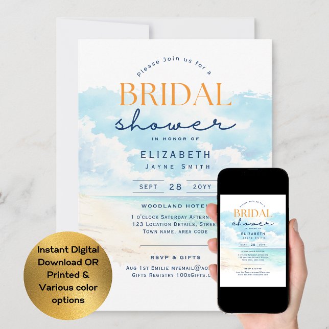Invitación Días mágicos | Ducha de novia tropical Sunset Beac (Subido por el creador)