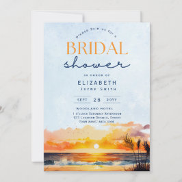 Invitación Días mágicos | Ducha de novia tropical Sunset Beac