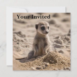 Invitación "Días soleados: La aventura del bebé Meerkat en la