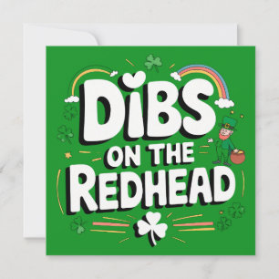 Invitación Dibs On The Redhead Funny St Patrick's Day