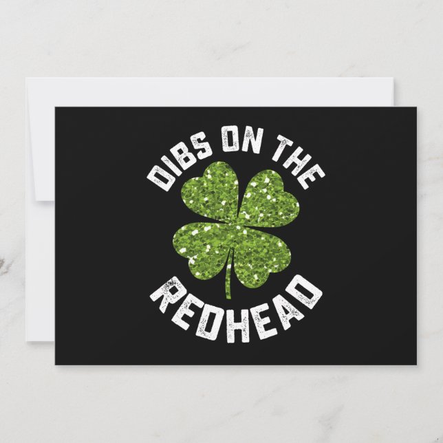 Invitación Dibs On The Redhead St Patrick's Day Shamrock (Anverso)