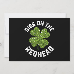 Invitación Dibs On The Redhead St Patrick's Day Shamrock
