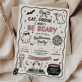Invitación Dibujado a mano Come, bebe y sé aterrador Fiesta d
