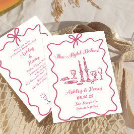 Invitación Dibujado a mano la noche antes de la cena de ensay