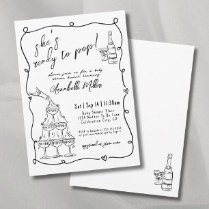 Invitación Dibujado a Mano Listo para el Baby Shower Explosiv