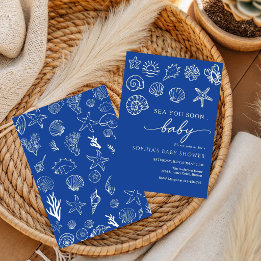 Invitación Dibujado a mano mar te veo pronto, bajo el mar bab