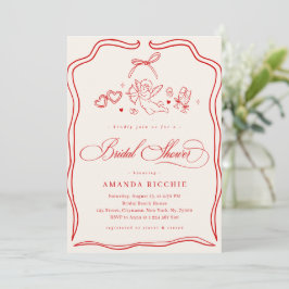 Invitación Dibujado a Mano Querubín Vintage Cupido Despedida 