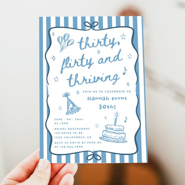Invitación Dibujamos 30, Flirty y 30 cumpleaños vibrante (Subido por el creador)