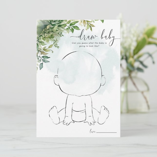 Invitación Dibujar el bebé, el tema de la ecologización de ju (Anverso de pie)