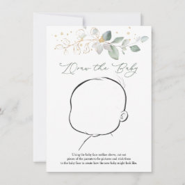 Invitación Dibujar el juego de Baby Shower Baby Greenery
