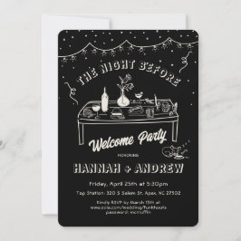 Invitación Dibujo a mano capricho Noche de bienvenida antes d